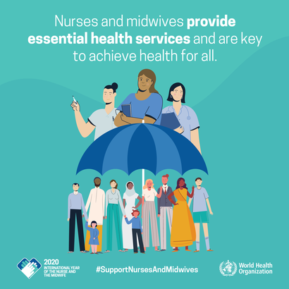 WHO graphic for year of the nurse and midwife