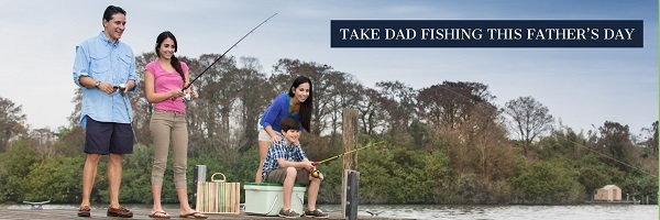 A family fishing off a dock.