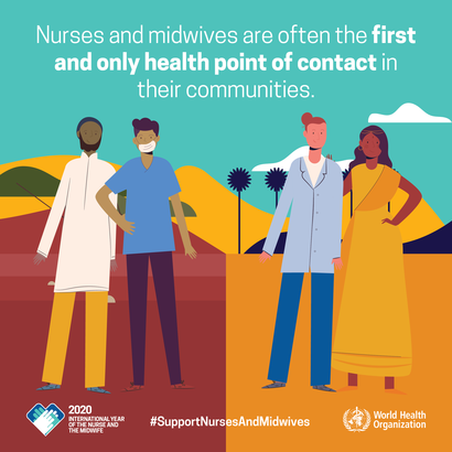 WHO Graphic for Year of the Nurse and Midwife