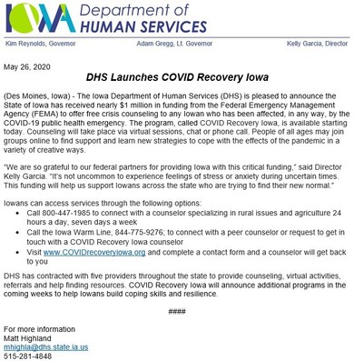 Launch of a NEW response to the Pandemic