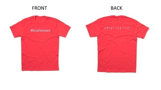 #brailleiowa t-shirt