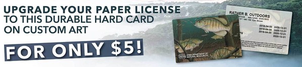 Sample of the new fishing license hard card.