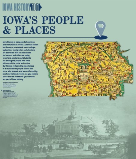 Iowa's People & Places exhibit: Gallery Guide in Spanish at State Historical Museum of Iowa