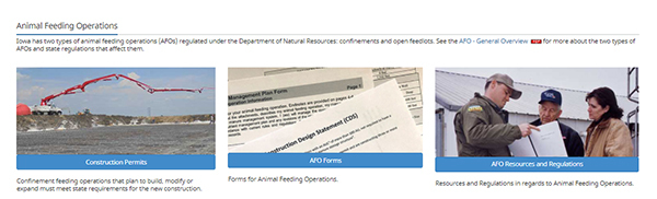 Screen shot of new AFO homepage.