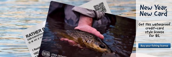 Iowa's new hard card fishing license.
