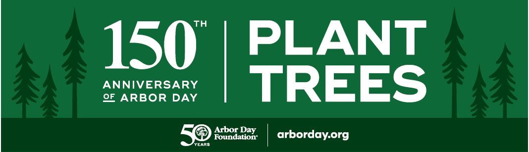 150 years of Arbor Day logo