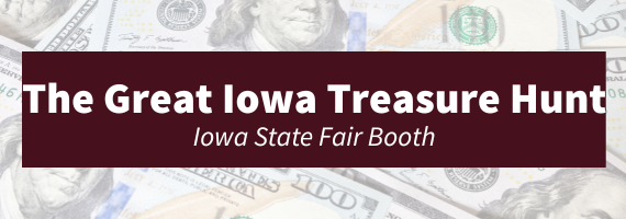 The Great Iowa Treasure Hunt Iowa State Fair Booth