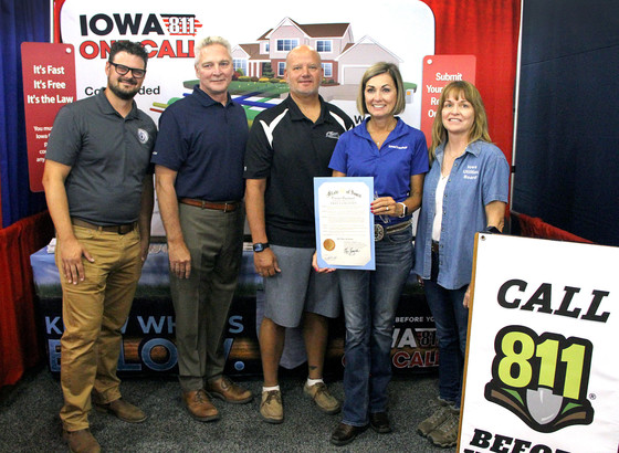 Governor Reynolds Joins IUB, Excavation Industry Stakeholds to Promote Safe Digging at State Fair 811 Day Ceremony