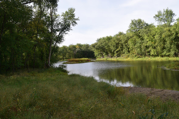 Restored oxbow of the Wapsipinicon River. Photo courtesy of the Iowa DNR.