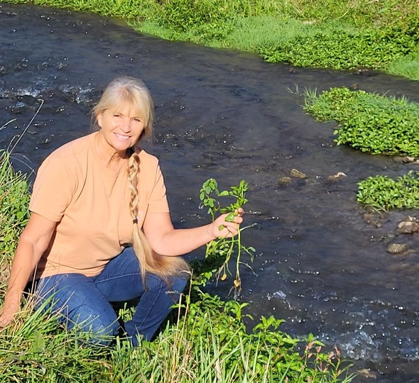 Michelle Turner at Tete des Morts creek