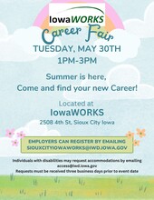 IowaWORKS Sioux City Job Fair flyer