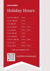 Holiday Hours Schedule
