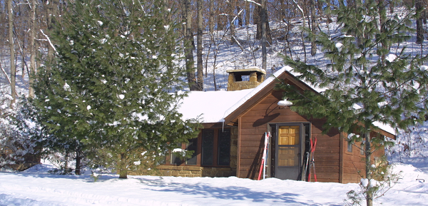 Pine Lake State Park winter cabin