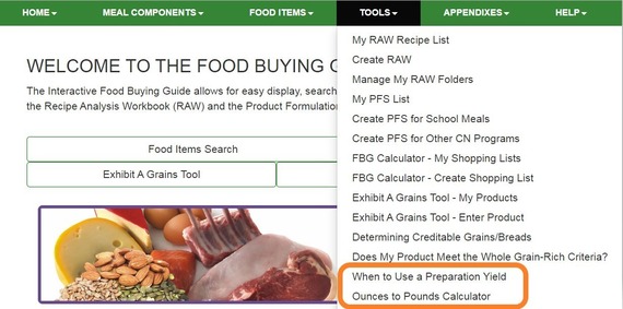 food buying guide website with tools