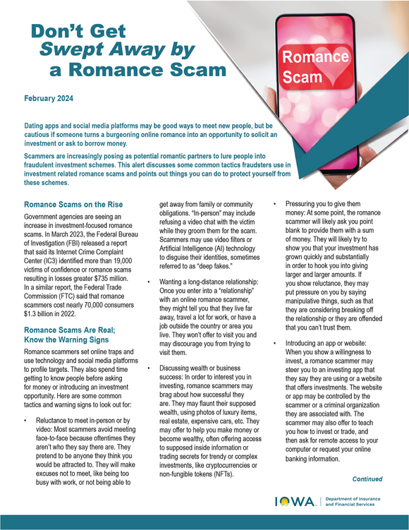 IID Romance Scam Alert Page 1