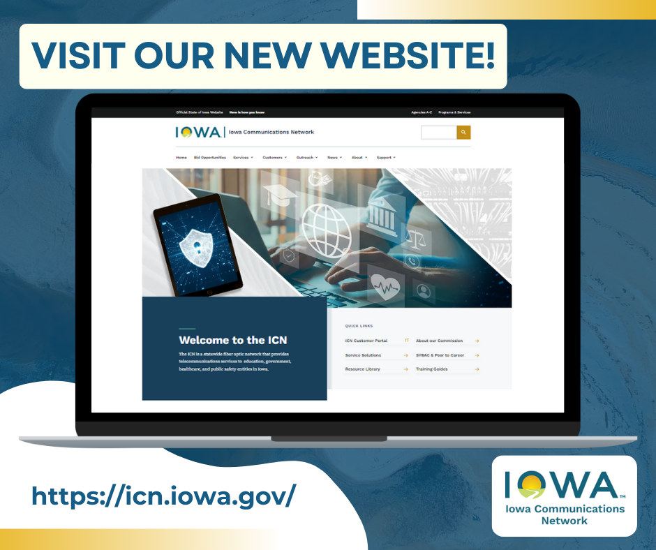 screenshot of the new ICN website