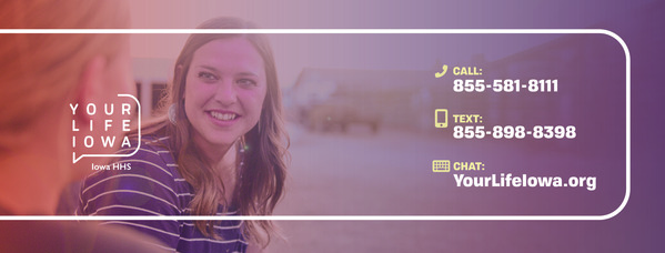 Call, text or chat Your Life Iowa
