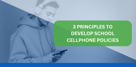 student using a cellphone in a classroom