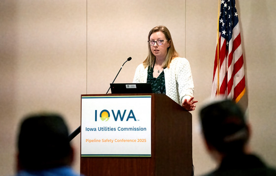 IUC Commissioner Sarah Martz speaks at the 2025 Pipeline Safety Conference