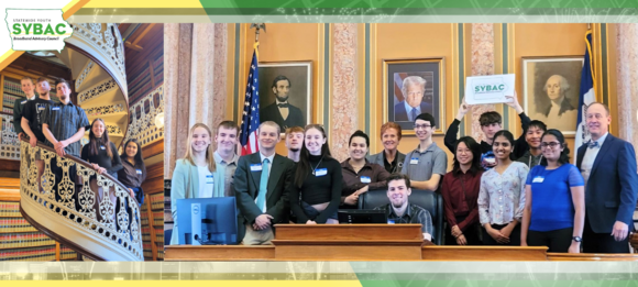 SYBAC students touring the Iowa State Capitol Building