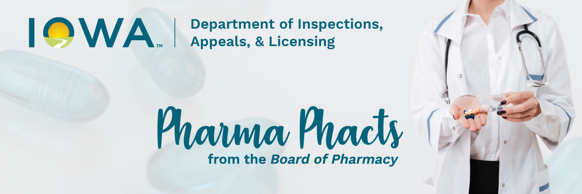 Pharma Phacts newsletter header with woman in white coat 