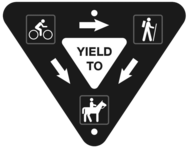 share the trail sign triangle