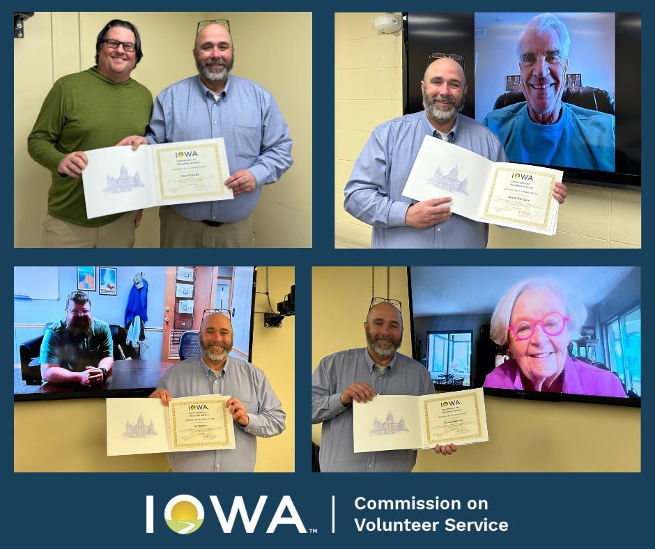 A collage of photos of commissioners whose terms are ending