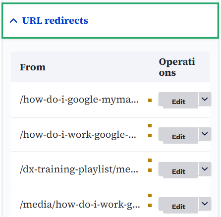 URL redirects