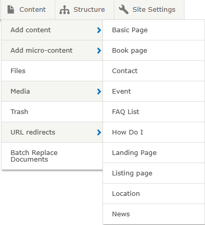 content types screenshot