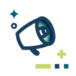 DOE_Megaphone icon surrounded by decorative images