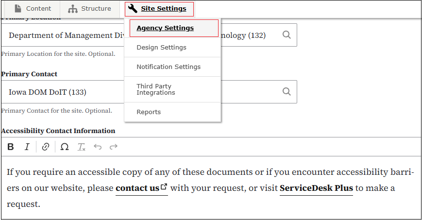 accessibility contact info
