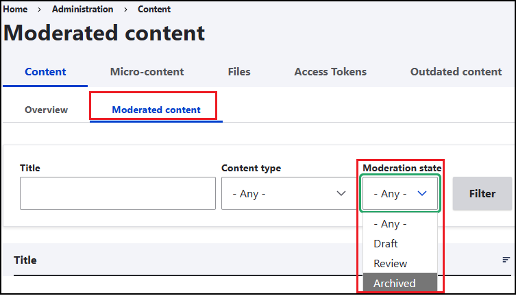 Moderated archived content