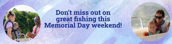 Families fishing and boating.