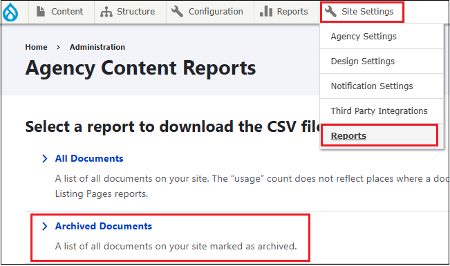 archived documents report