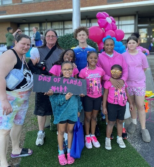 Children and families pictured at day of play event