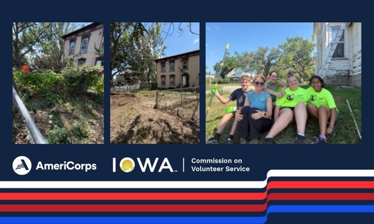 A collage of photos showing before and after of storm cleanup