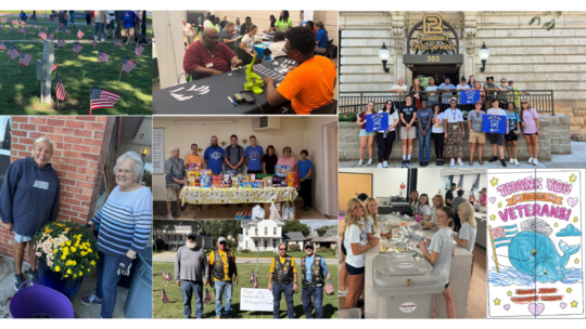 A collage of photos of various 9/11 Day of Service activities across Iowa