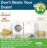 Don't strain your drain! Use water efficiently and stagger use of water based appliances