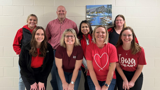 The Dallas County Health team wearing red