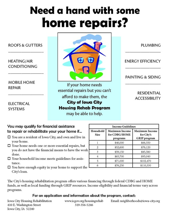City’s Housing Rehabilitation Program Flyer