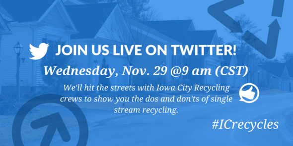 Graphic promoting the single stream recycling Tweet-along. 