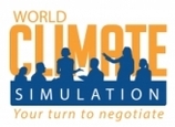 A logo for the World Climate Simulation event. 