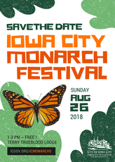 A save the date card of the 2018 Iowa City Monarch Festival for Sunday, Aug. 28, 2018. 