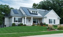An image of a solar panel on a house. 