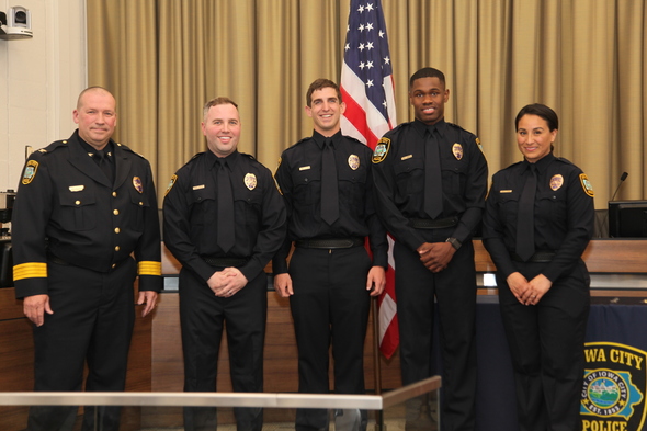 An image of four new Iowa City police officers for 2018. 