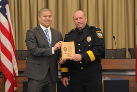 The Police Chief with Officer Luke Erickson 