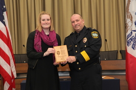 Officer Ashley Jay and the Police Chief. 