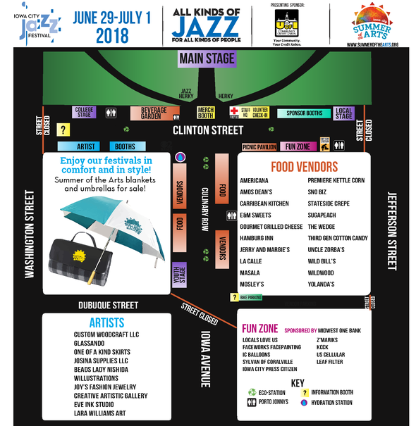 Iowa City Jazz Fest 2018 map