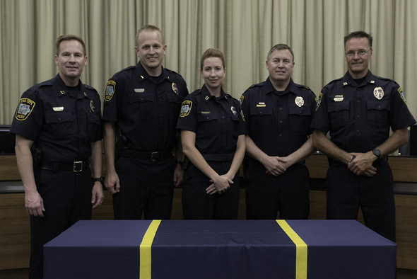 An image of the promoted officers