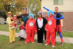 Group of people wearing costumes